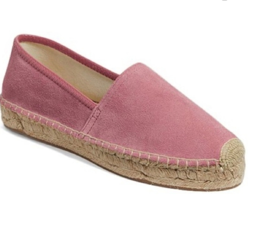 Jack Rogers Mauve Riley Espadrille Slip-On Shoes in Rose Blush 8 EUC